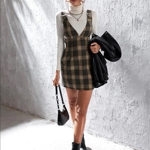 Plaid overall skirt/dress